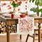 Floral Leaves Valentine's Table Runner, Wild Flowers Seasonal Kitchen Dining Table Decoration for Home Party Decor 13x72 Inch